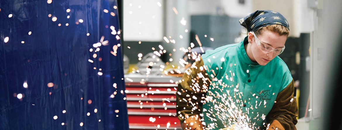 woman welding